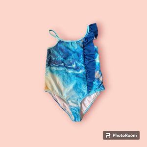 Sunshine Swing Girl's New Galaxy Ruffle One Piece swim suit size 10‎ NWOT